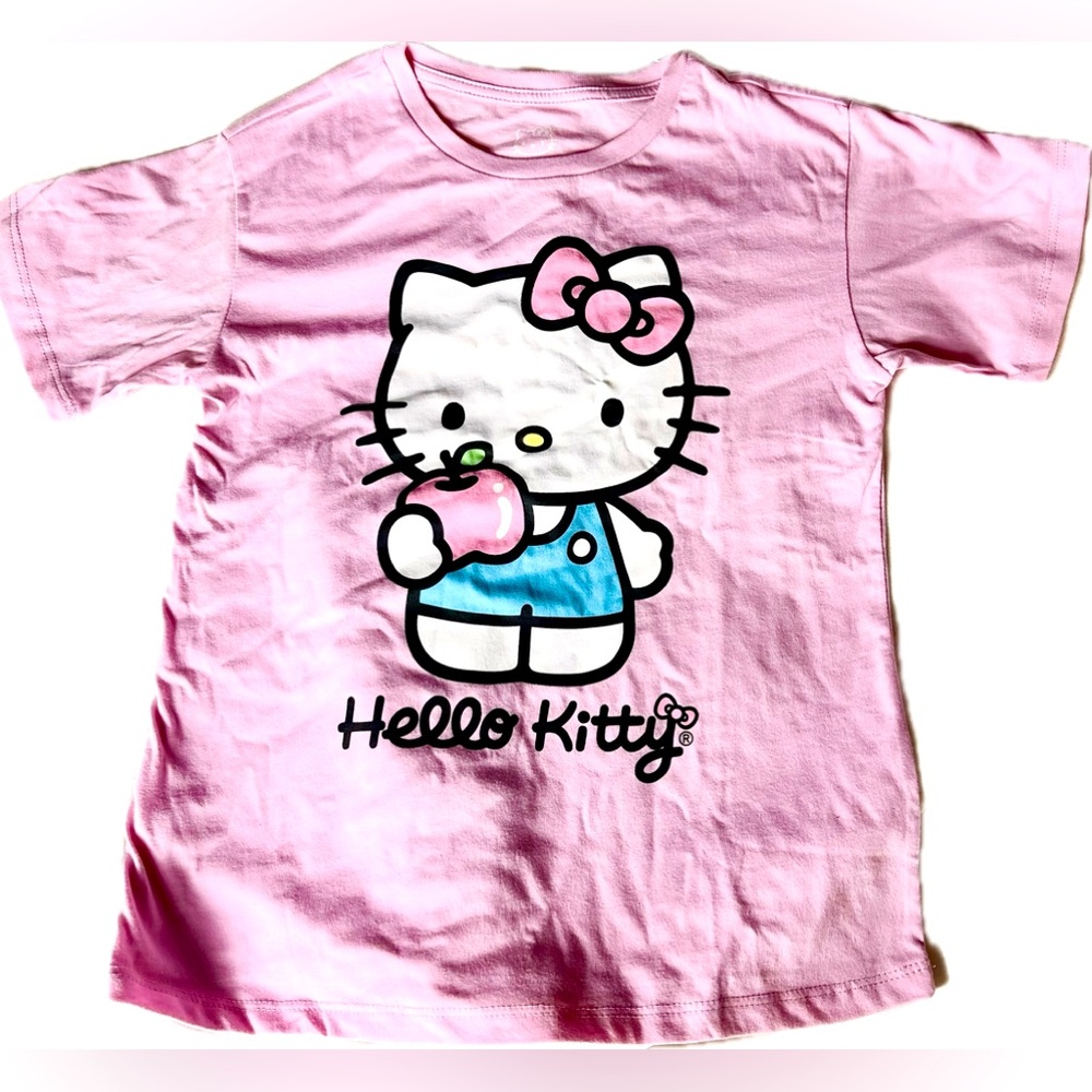 Cute Hello Kitty T-Shirt, Medium 7/8 Girl, Pink/Multicolored